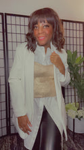 Load image into Gallery viewer, Metallic, Metal Foil Coated Knit Sweetheart Tube Top: GOLD