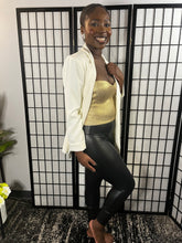 Load image into Gallery viewer, Metallic, Metal Foil Coated Knit Sweetheart Tube Top: GOLD