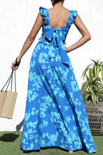 Load image into Gallery viewer, Isabela, Ruffle Sleeve Smocked Detail Floral Print Maxi Dress