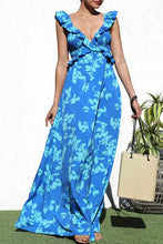 Load image into Gallery viewer, Isabela, Ruffle Sleeve Smocked Detail Floral Print Maxi Dress