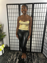 Load image into Gallery viewer, Metallic, Metal Foil Coated Knit Sweetheart Tube Top: GOLD