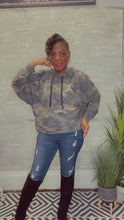 Load image into Gallery viewer, Boxy Camo Print Sweatshirt Hoodie, Plus