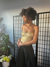 Load image into Gallery viewer, Metallic, Metal Foil Coated Knit Sweetheart Tube Top: GOLD