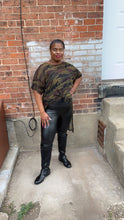 Load image into Gallery viewer, Camo Mesh Hi-Low Tunic Sheer Plus Size Top