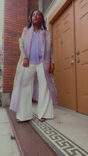 Load image into Gallery viewer, Victory, Open Front Vintage African Print Pleated Long Cardigan Jacket