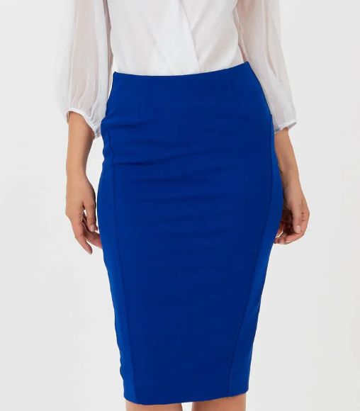 High Waisted Fitted Pencil Skirt with Back 2-way Zipper – Stylish