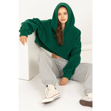 Load image into Gallery viewer, Warm Fluffy Fleece Oversized Crop Hoodie