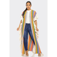 Load image into Gallery viewer, Kenitra Open Front Ruffle Trim Maxi Cardigan