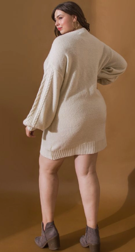 Plus size cream sweater dress on sale
