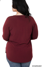Load image into Gallery viewer, Rosita,  3/4 Sleeve Front Zip Knit Tunic Top - Small -3X
