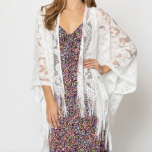 Load image into Gallery viewer, Elegant Lace Fringed Kimono