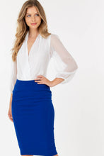 Load image into Gallery viewer, High Waisted Fitted Pencil Skirt with Back 2-way Zipper