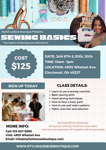 January Sewing Classes and WorkShops