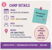 Load image into Gallery viewer, Saturday Sewing - 1 day Summer Camp