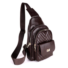 Load image into Gallery viewer, Crossbody Vegan Leather Quilt Sling Bag