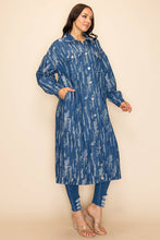 Load image into Gallery viewer, Long Oversized Denim Jacket Long Sleeve with pockets