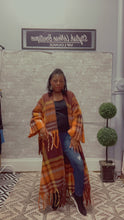 Load image into Gallery viewer, Blanket Plaid Cardigan Sweater with Fringe