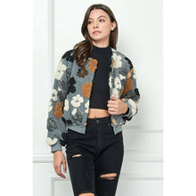 Load image into Gallery viewer, Felted Flower Puff Sleeve Button Jacket