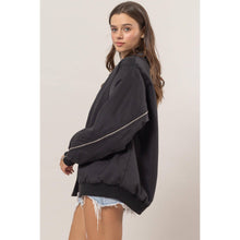 Load image into Gallery viewer, Puffer Bomber Jacket with Sleeve Zipper Detail