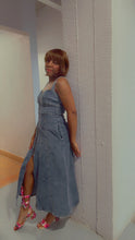 Load image into Gallery viewer, Zip Front Sweet Heart Neck Denim Dress