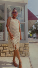 Load image into Gallery viewer, Aurora, V-Neck Crochet Fringe Cover Up Dress