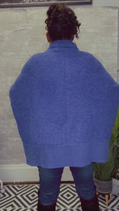 Brushed Melange Hacci Cowl Neck Fleece Sweatshirt