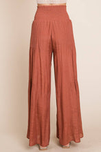 Load image into Gallery viewer, Crinkle Tie Front Smocked Waist  Wide Leg Pants