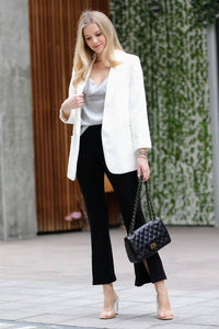 Chic Blazer, Sleek Woven Classic 2 pocket Blazer
