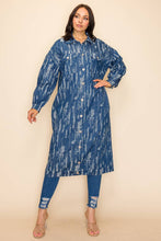 Load image into Gallery viewer, Long Oversized Denim Jacket Long Sleeve with pockets