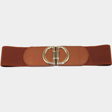Load image into Gallery viewer, Double Half Open Circle Buckle Stretch Elastic Belt