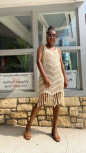 Load image into Gallery viewer, Aurora, V-Neck Crochet Fringe Cover Up Dress