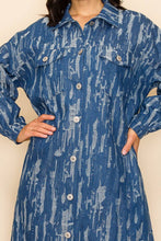 Load image into Gallery viewer, Long Oversized Denim Jacket Long Sleeve with pockets