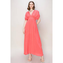 Load image into Gallery viewer, Crinkle Textured Tie Back Smocked Waist Maxi Dress