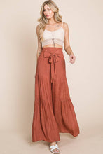 Load image into Gallery viewer, Crinkle Tie Front Smocked Waist  Wide Leg Pants