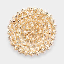 Load image into Gallery viewer, Pearl Cluster Round Pin Brooch
