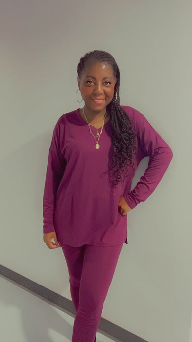 Ally, Legging and Long Sleeve Top Set, Sm-3X