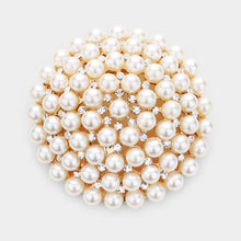 Load image into Gallery viewer, Pearl Cluster Round Pin Brooch