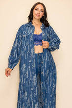 Load image into Gallery viewer, Long Oversized Denim Jacket Long Sleeve with pockets