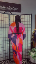 Load image into Gallery viewer, Colorful Puff Sleeve Pleated Maxi Dress