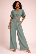 Load image into Gallery viewer, Twist Knot Crop Top &amp; Pant 2 Piece Set