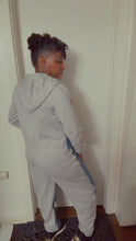 Load image into Gallery viewer, Hoodie Jacket and Barrel Pants Mix Media Denim and Sweat Set