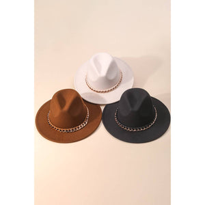 Chain Link Trim Fedora Hat