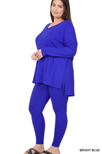 Bright Blue, Brushed Dty Microfiber Loungewear Set Small - 3X