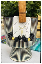 Load image into Gallery viewer, Ashanti Glass Bead Circle Hoop Dangle Earring - Black