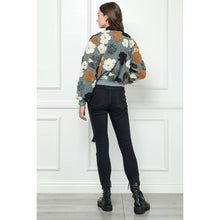 Load image into Gallery viewer, Felted Flower Puff Sleeve Button Jacket