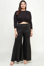 Load image into Gallery viewer, Midnight, Wide Leg Seam Front Plus Size Palazzo Pants