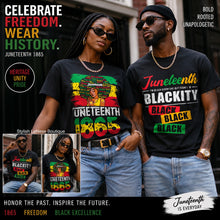 Load image into Gallery viewer, Juneteenth Black Crew Neck Short Sleeve Tee
