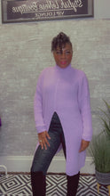 Load image into Gallery viewer, Lavender, Mock Neck Long Sleeve Tunic Sweater with Front Slit
