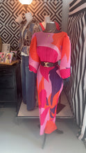 Load image into Gallery viewer, Colorful Puff Sleeve Pleated Maxi Dress
