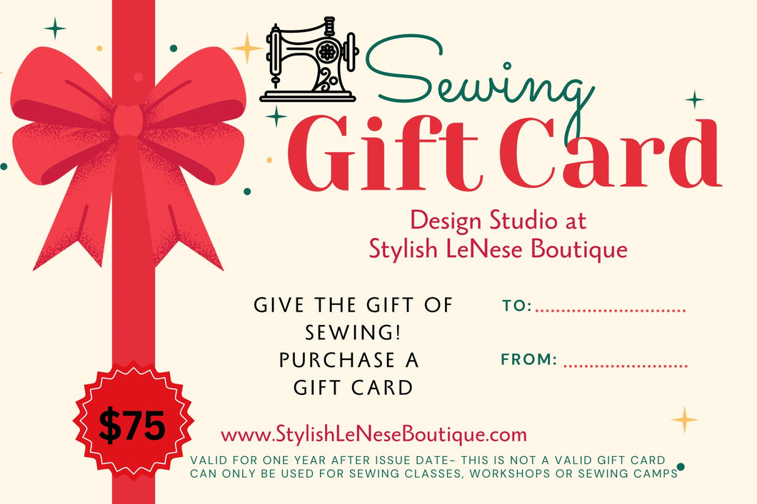 Sewing Class Gift Card